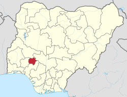 Location of Ekiti State in Nigeria