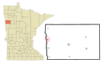 Thumbnail for File:Norman County Minnesota Incorporated and Unincorporated areas Halstad Highlighted.svg