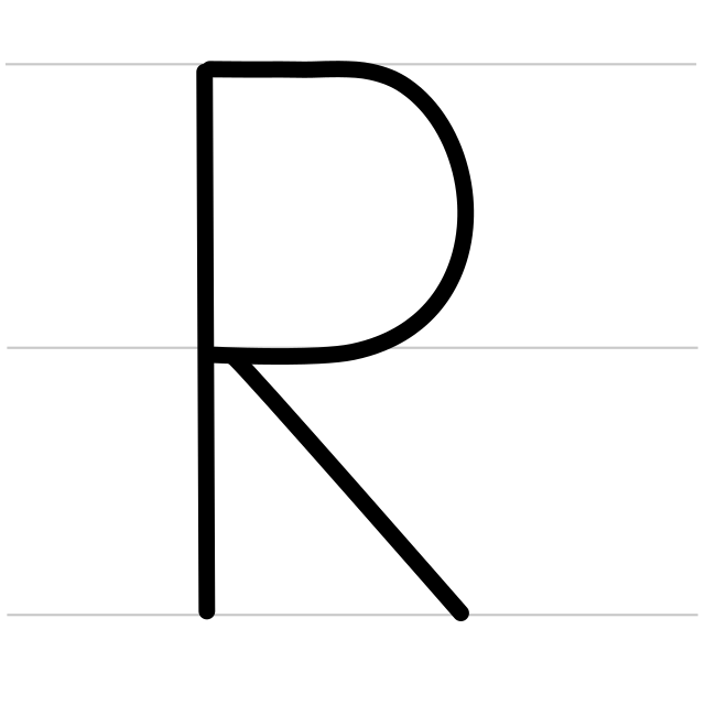 Uppercase symbol. Learn Letter r. Uppercase character.