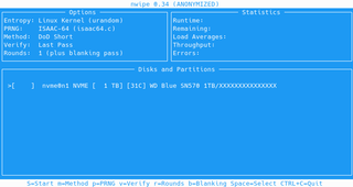 nwipe Data erasure software