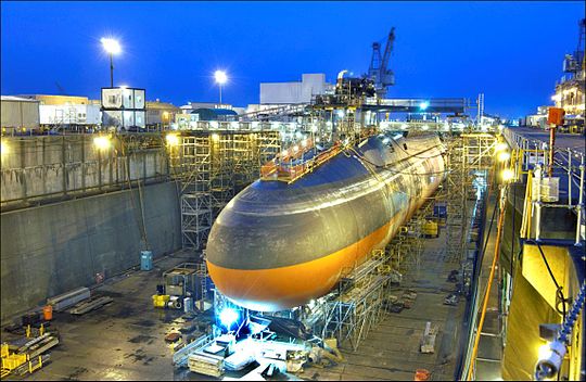 USS Ohio in drydock undergoing conversion to SSGN OHIOSSGNCONVERSION.JPG