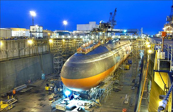 USS Ohio undergoing conversion to a cruise missile submarine