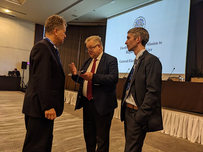 File:OSCE PA observers chat before the parliamentary briefings begin, Ankara, 12 May 2023.jpg