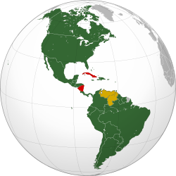 Location of 米州機構 英語: Organization of American States スペイン語: Organización de los Estados Americanos ポルトガル語: Organização dos Estados Americanos フランス語: Organisation des États Américains