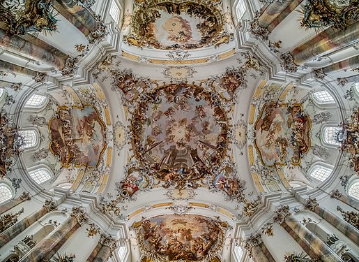 View into the central dome of the Basilica Ottobeuren