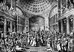 劇場での仮面舞踏会（ロンドン、18世紀後半）