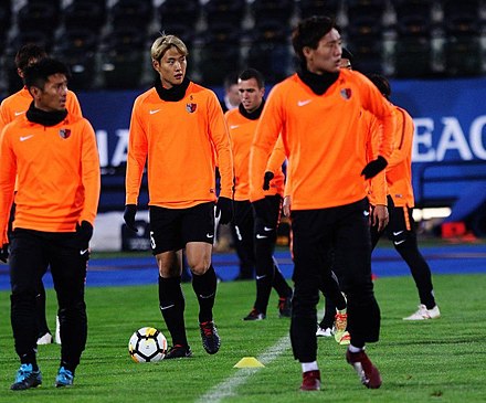 Kashima players training at Azadi Stadium