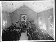 1935 funeral service for Theodor Schneller in the orphanage's Lutheran church. PikiWiki Israel 13445 The Schneller Orphanage Church Jerusalem.jpg