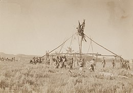 Placing the clan poles, c. 1910. Placing the Clan Poles.jpg