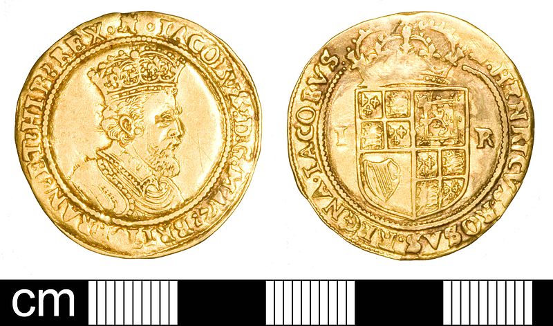 File:Post Medieval coin, double crown of James I (coin 3) (FindID 643649).jpg