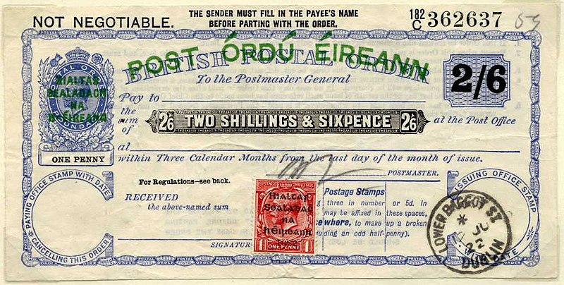 File:Postal Order Provisional Govt Ireland overprint 1922.jpg