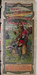 Poster van de Montañesa Bullfighting Society 1909, door Mariano Pedrero