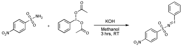 Synthese van [N-(fenylsulfonyl)imino]fenyljodinaan