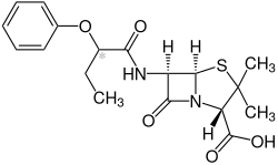 Structural formula of propicillin