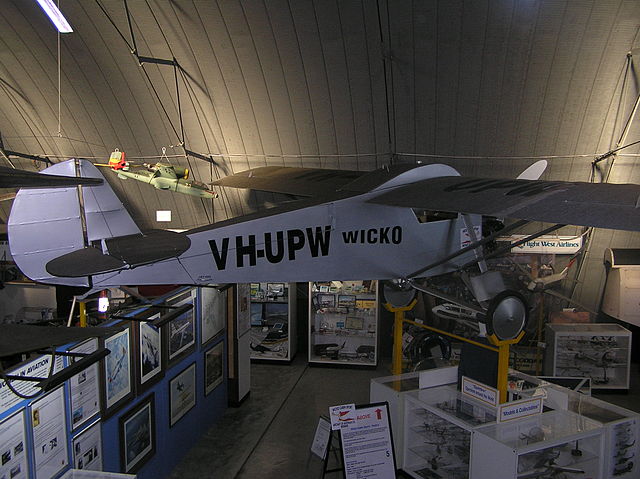 Wicko Cabin Sports VH-UPW replica at the Queensland Air Museum