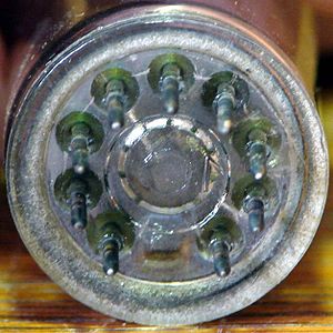 Fernico pins on the base of a vacuum tube, designed for a tube socket Roehre-Novalsockel.jpg