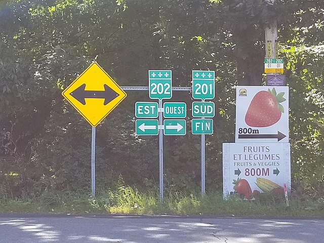 South end of Quebec Route 201