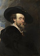 Self-portrait . 1623. oil on panel medium QS:P186,Q296955;P186,Q106857709,P518,Q861259 . 85.7 × 62.2 cm. Windsor/London, Royal Collection.