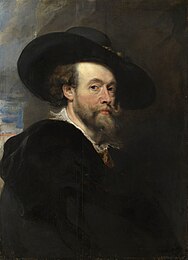 Self-portrait . 1623. oil on panel medium QS:P186,Q296955;P186,Q106857709,P518,Q861259 . 85.7 × 62.2 cm (33.7 × 24.4 in). Windsor/London, Royal Collection.