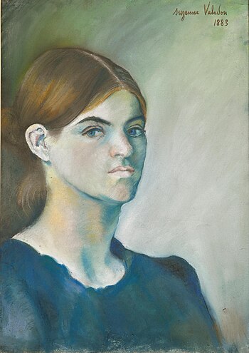 Memportreto de franca pentristino Suzanne Valadon (1883)