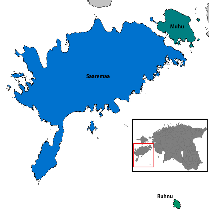 Carte de Saaremaa avec les municipalités