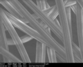 Scanning electron microscope (SEM) micrograph of viscose rayon fibres.png
