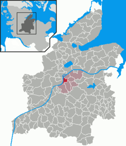 Elhelyezkedése Schleswig-Holstein térképén