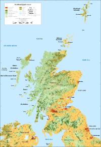 Map of Scotland's land cover Scotland land cover map-en.svg