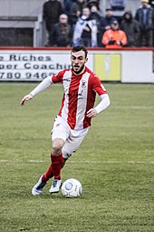 Byrne playing for Brackley Town in 2017 Shane Byrne In 2017 Vs Stockport County.jpg