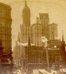 View of the City Investing Building (right) and Singer Building (left) from the north. At far left is the St. Paul Building. SingerBuildingView.jpg