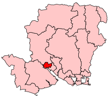 Southampton Test constituency shown within Hampshire