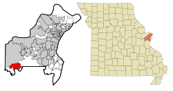 Location of Eureka, Missouri