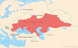 蒙古入侵前欽察-庫曼邦聯在歐亞大陸的範圍