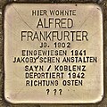 Stolperstein für Alfred Frankfurter 2 (Lindow (Mark)).jpg