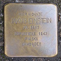 Stolperstein for Jakob Einstein (1880) in Memmingen.jpg