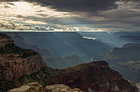 Schadźenje słónca při Grand Canyon, fotografowane wot Hopi Point, 2013