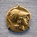 Syrakosai - 304-289 BC - gold oktobol - head of Athena - winged thunderbolt - München SMS