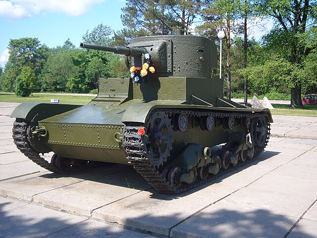 A T-26 tank on museum display
