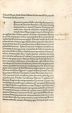 Tacitus Germania, Editio princips 1472.jpg