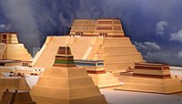Maqueta del Templo Mayor, centro ceremonial, religioso y civil de México-Tenochtitlan.