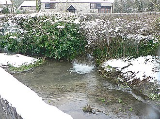 The Ogney Brook flows at Llantwit Major's western boundary. The Ogney Brook, Llantwit Major - geograph.org.uk - 1145819.jpg