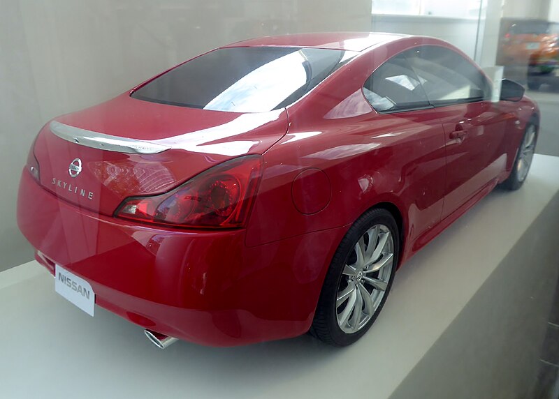 File:The rearview of the model car of Nissan SKYLINE Coupé 370GT Type SP (CBA-CKV36).jpg