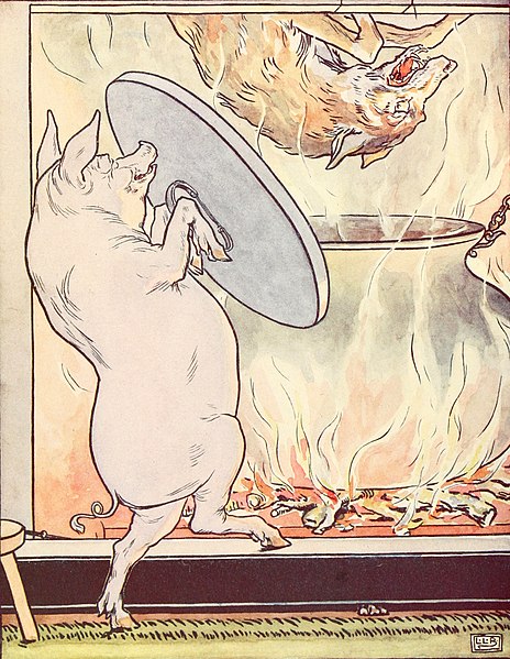 File:Three little pigs - the wolf lands in the cooking pot - Project Gutenberg eText 15661.jpg
