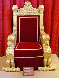 Throne of Agustín de Iturbide in the Museo Nacional de las Intervenciones