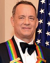 Actor Tom Hanks played himself in The Simpsons Movie. Tom Hanks 2014.jpg