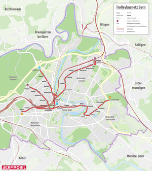 Réseau de trolleybus à partir du 15 décembre 2019