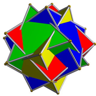 Compound of four triangular prisms Polyhedral compound