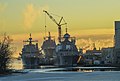 La USS Billings, la USS Indianapolis e la St. Louis presso il cantiere Marinette Marine il 15 dicembre 2018