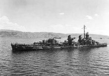 La Vallette off Mariveles after being mined, February 1945. USS La Vallette (DD-448) mined off Mariveles in February 1945.jpg