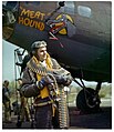 WW2 US Army Air Force (USAAF), air gunner, protective clothing, May 1943. Boing B-17 bomber.